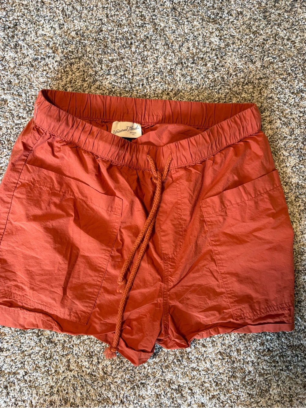 Universal Thread Women's Rust-Orange Drawstring Athletic Shorts